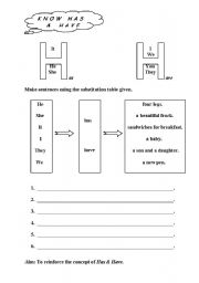English Worksheet: Has and Have