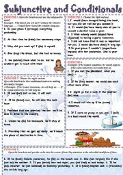 English Worksheet: SUBJUNCTIVE and CONDITIONALS.