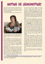 reading - Late Motherhood (genetic engineering / bioethical issues)+ comprehension 
