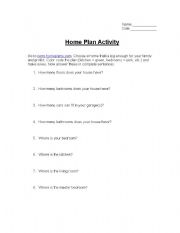 English Worksheet: House Plan Activity