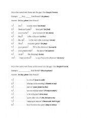 English Worksheet: present  simple and continuous