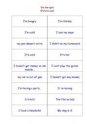 English Worksheet: On the spot decision!