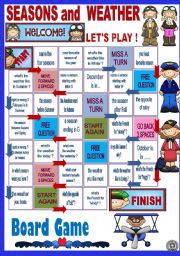 How Is The Weather? - ESL Board Game…: English ESL worksheets pdf & doc