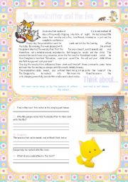English Worksheet: The woodcutter and the fox