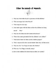 English Worksheet: The Sound of Music Questionaire