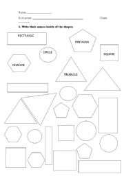 English Worksheet: Shapes