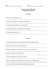 English Worksheet: Mister Beans Christmas Comprehension questions