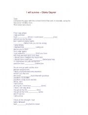 English Worksheet: I will survive song