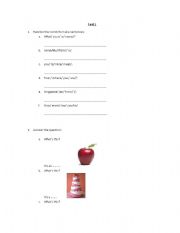 English worksheet: Review test for unit 1 ( Lets learn English course book 2)