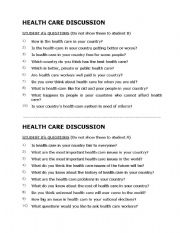 English worksheet: National Care