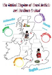 The UK: cut-and-paste activity for young learners (2 pages, fully editable)