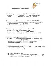 English Worksheet: Simple Past or present Perfect?