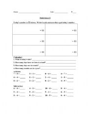 English worksheet: Adding/Subtracting Review