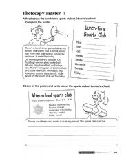 English Worksheet: Time and activities