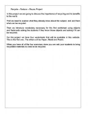 English Worksheet: Recycling