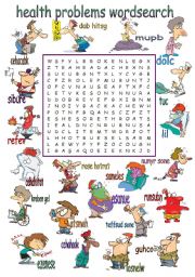 Health Problems Wordsearch
