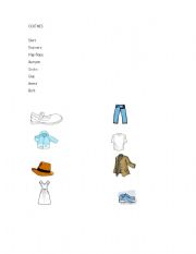 English worksheet: easy clothes review