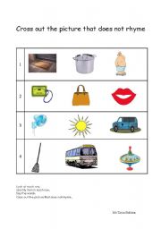 English worksheet: Rhyming words