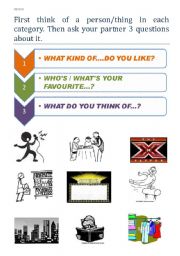 English Worksheet: Preferences and opinions