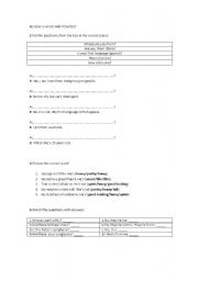 English Worksheet: Review