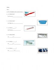 English Worksheet: Things in the bathroom