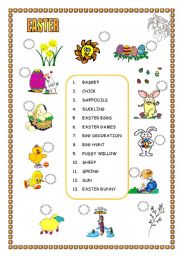5 pages, plenty of activities for different levels to revise or teach Easter vocabulary
