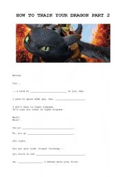 English Worksheet: How to train your dragon worksheet part 2