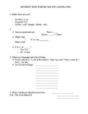 English Worksheet: Family and Friend 1 Review