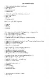 English worksheet: Test for kids