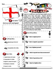 English Worksheet: RC Series_Level 01_Country Edition 06 England
