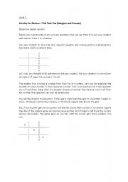 English Worksheet: Activity for review - Tic Tac Toe