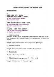 English worksheet: PRESENT SIMPLE AND PRESENT CONTINUOUS