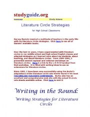 English Worksheet: Literature Circles for Night