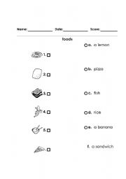 English worksheet: match the words to the pictures