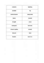 English worksheet: Natural disasters