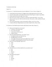 English Worksheet: A Long Way Gone Chapter 10 Quiz