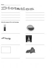 English Worksheet: Dictation W