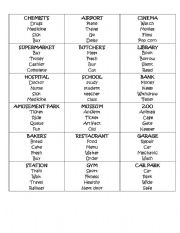 English Worksheet: Taboo Cards - Public Places