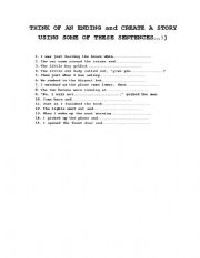 English worksheet: Invent an Ending!