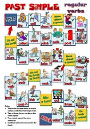 English Worksheet: PAST SIMPLE - regular verbs BOARD GAME (B&W INCLUDED)
