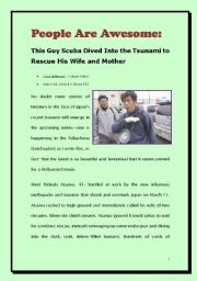 News reading for upper intermediate students- People are awesome (A story happend in the tsunami in Japan)