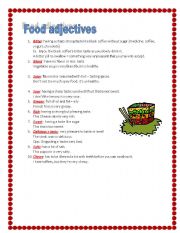 food adjectives
