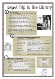 English Worksheet: A trip to the Library
