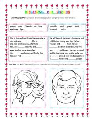 English Worksheet: Describing People