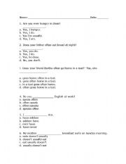 English worksheet: Question Formulation Simple Present