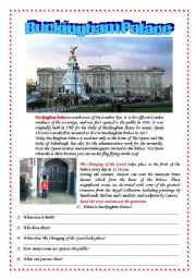 English Worksheet: Postcards from London: Buckingham Palace and the Changing of the Guards