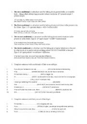 English Worksheet: The conditionals