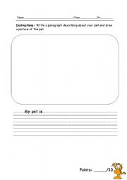 English Worksheet: MY PET