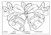 English Worksheet: Christmas Bells Colouring Page