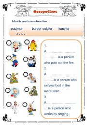 English Worksheet: occupation